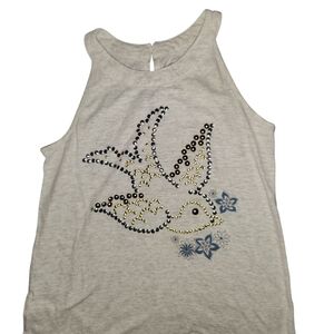Justice Gray Tank Top with Bird Design